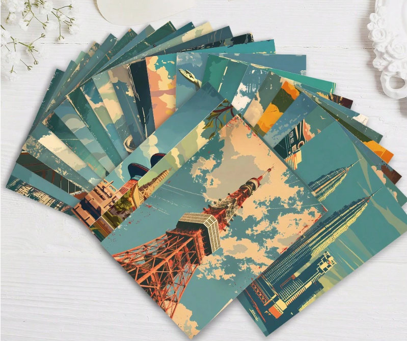 32pcs/Set Vintage Style Retro Travel Postcards