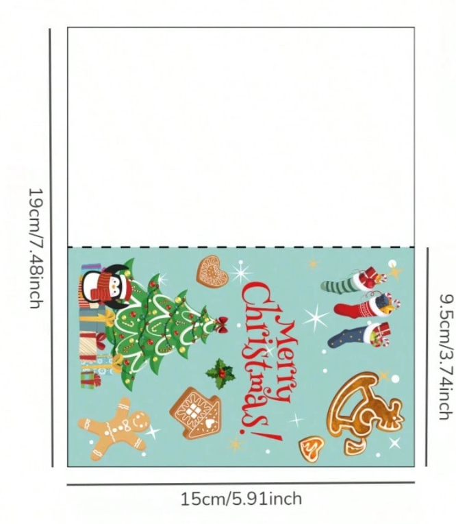 Christmas Greeting Cards 6-Pack With Envelopes & Stickers - 6 Unique Merry Christmas Designs