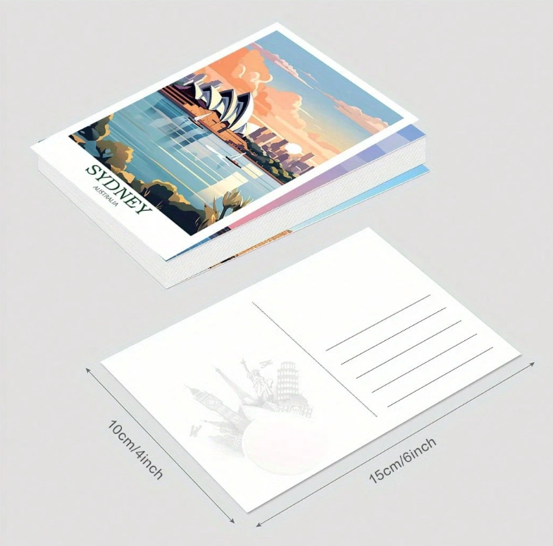 24-Piece Vintage World Landmarks Postcard Set